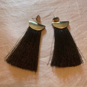 black tassel earrings